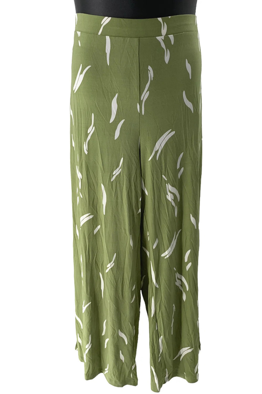 Truth + Style Regular Printed Pull on Full Length Pants Olive/White - Regular
